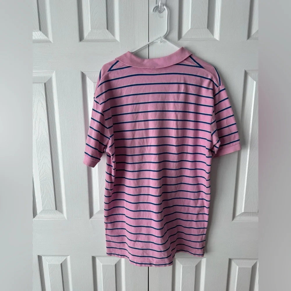 Polo Ralph Lauren Pink Blue & White Stripes Polo Shirt Size L